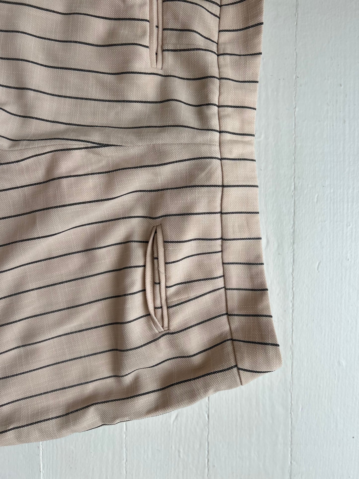 Large Tan and Grey Striped Dress Pants