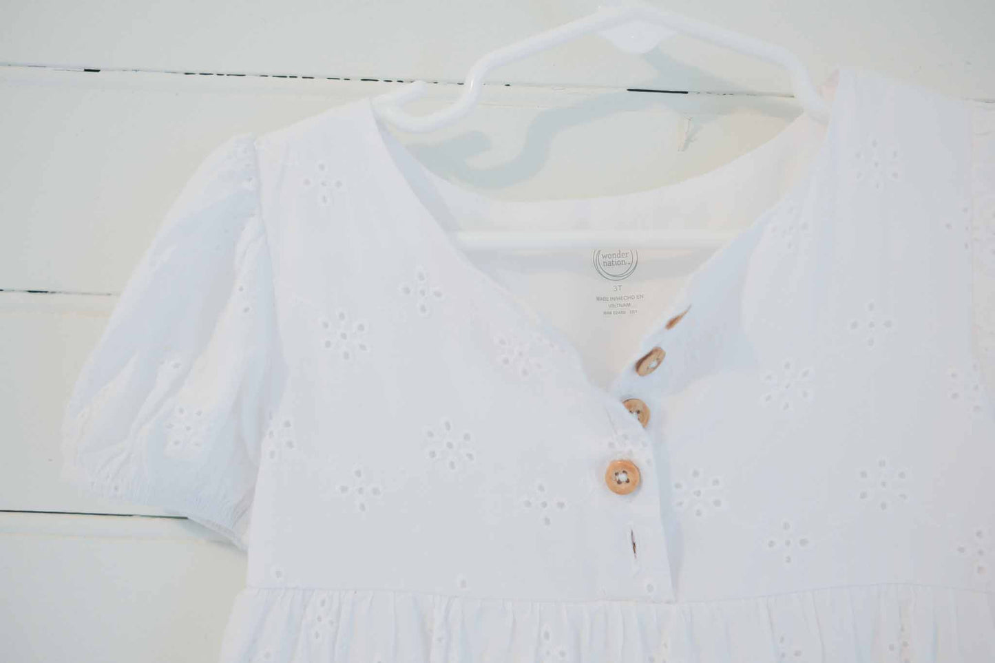 3T Girls White Eyelet Cotton Dress