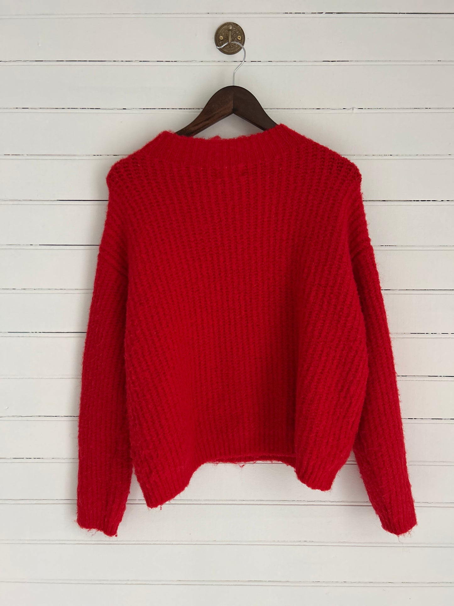 Large Red Mockneck Sweater