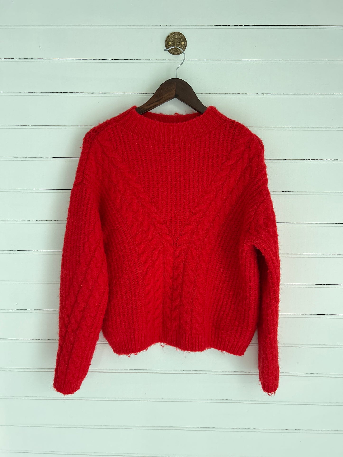 Large Red Mockneck Sweater
