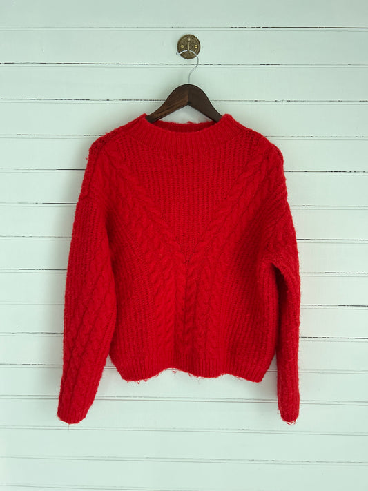 Large Red Mockneck Sweater