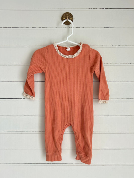 0-3M Cotton Ribbed Girls Onepiece