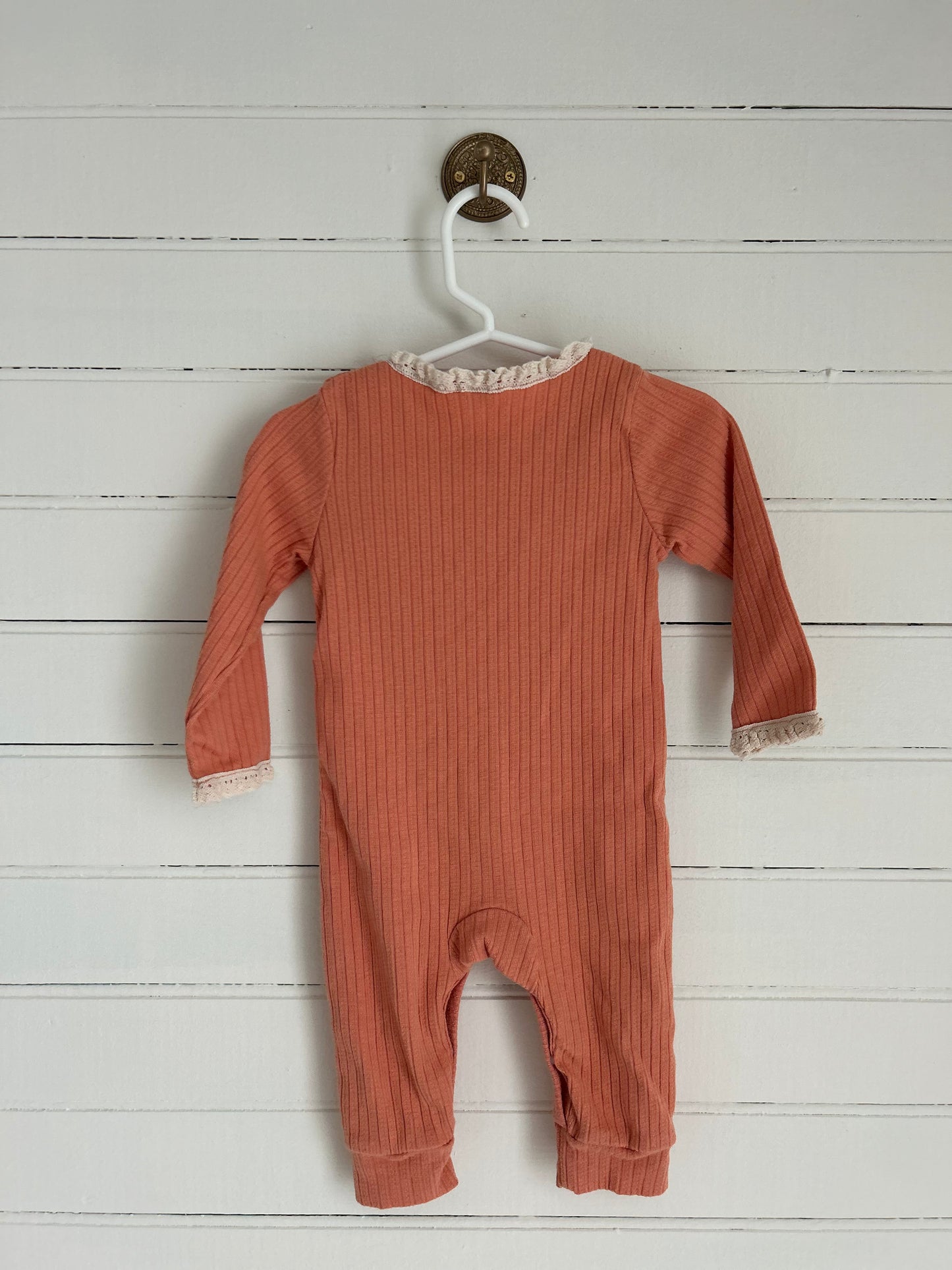 0-3M Cotton Ribbed Girls Onepiece