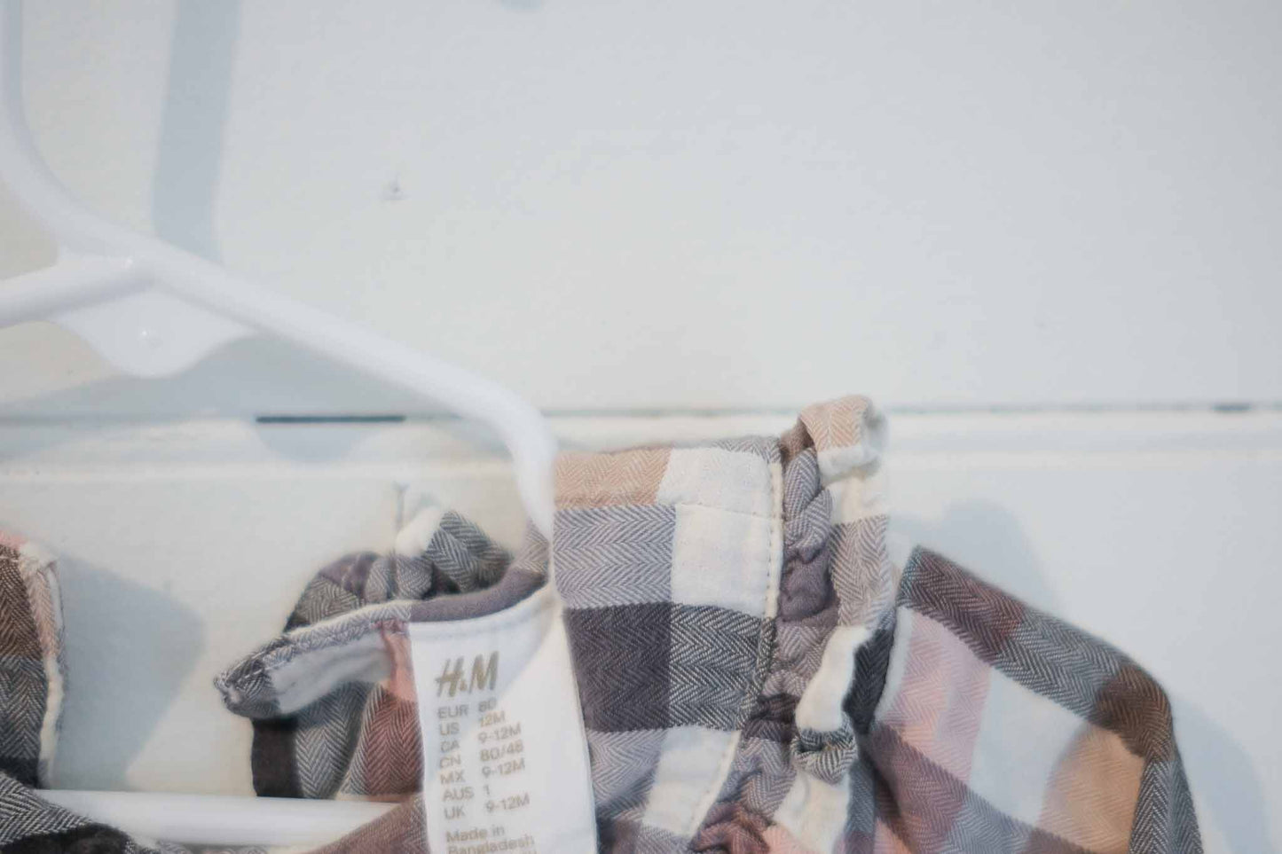 9-12M Gingham Longsleeve Dress