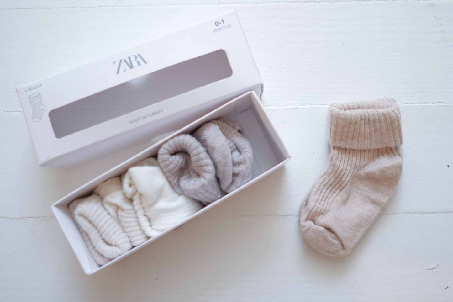 0-1 Zara Cotton Baby Socks