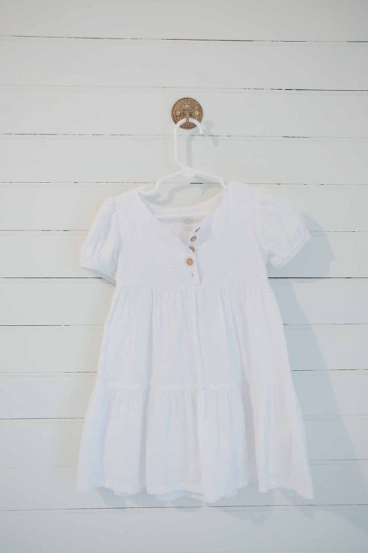 3T Girls White Eyelet Cotton Dress