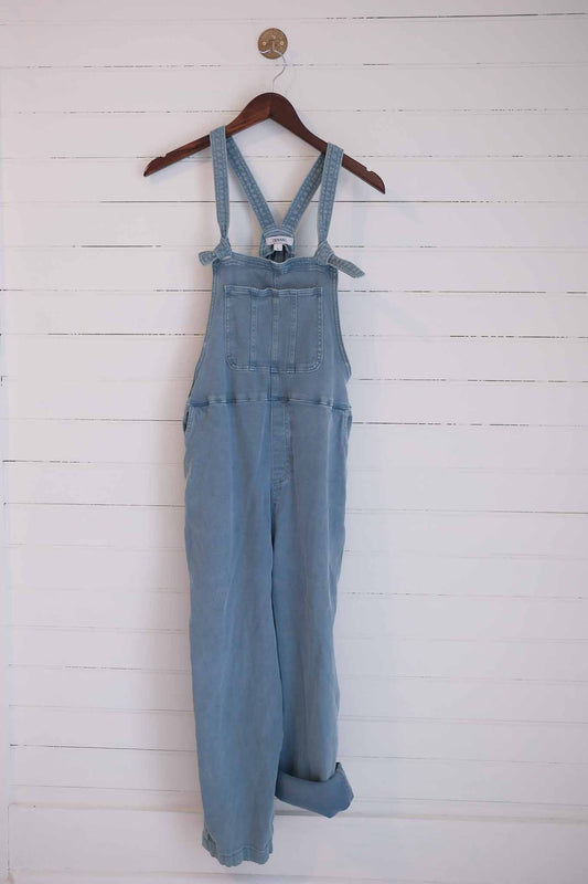 Large Blue/Grey Overalls with Tie Straps