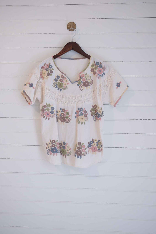 Small Floral Embroidered Shirt